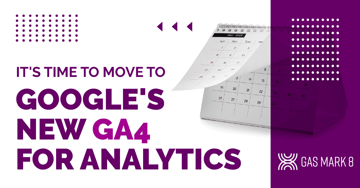 it's time to move to google's new GA4 for analytics blog header graphic