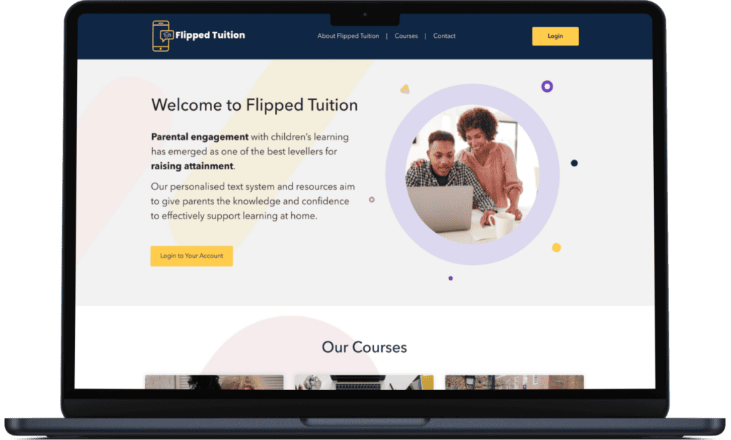 flipped tuition website mockup