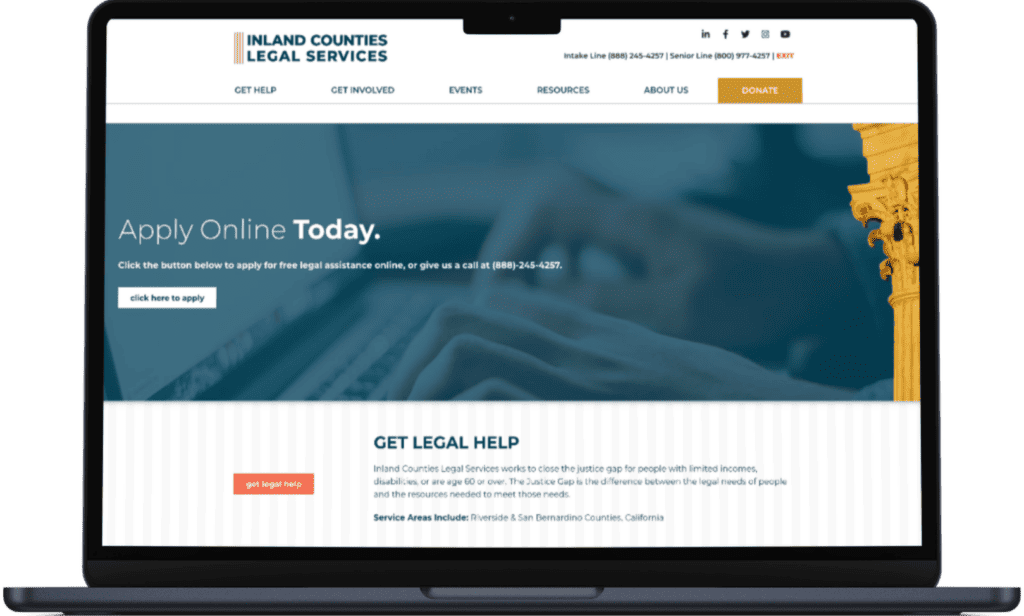 Inland Counties Legal Services website image