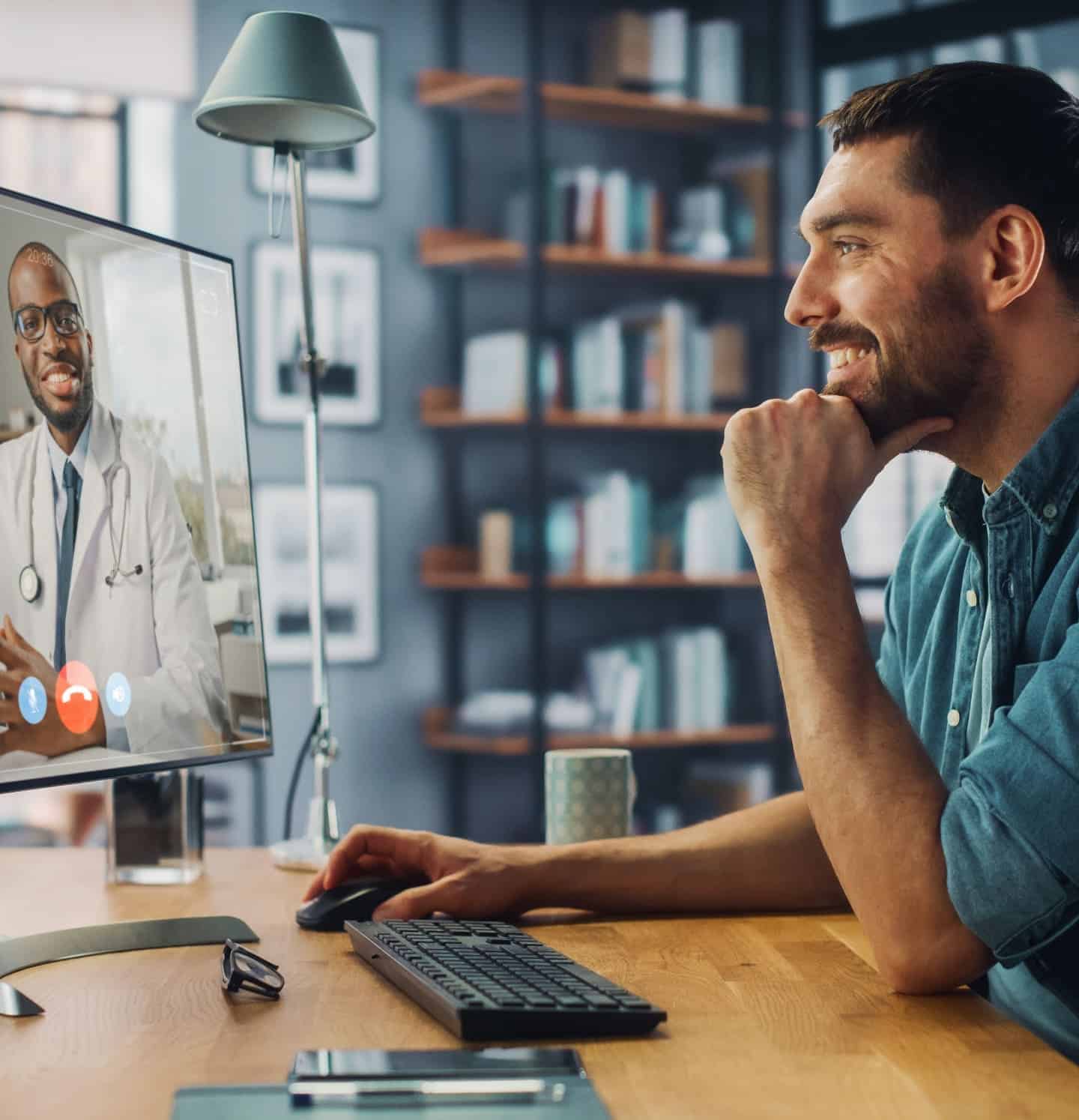 nhs professional in a videocall with a doctor